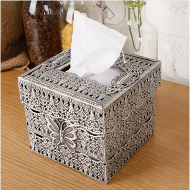 Canora Grey Cutwright Vintage Metal Tissue Box Cover Wayfair
